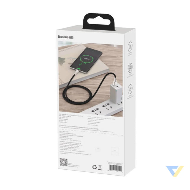 USB cable for USB C Baseus Cafule 66W 2m (black) USB to USB C