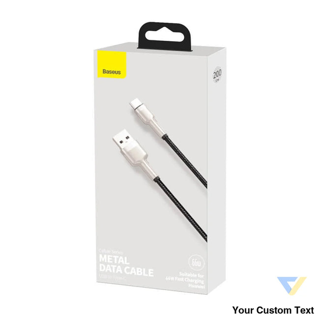 USB cable for USB C Baseus Cafule 66W 2m (black) USB to USB C