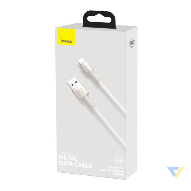 USB cable for USB C Baseus Cafule 66W 2m (white) USB to USB C