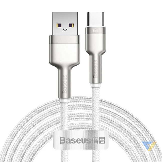 USB cable for USB C Baseus Cafule 66W 2m (white) USB to USB C