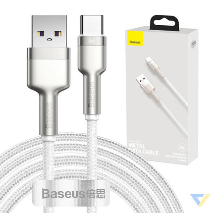 USB cable for USB C Baseus Cafule 66W 2m (white) USB to USB C