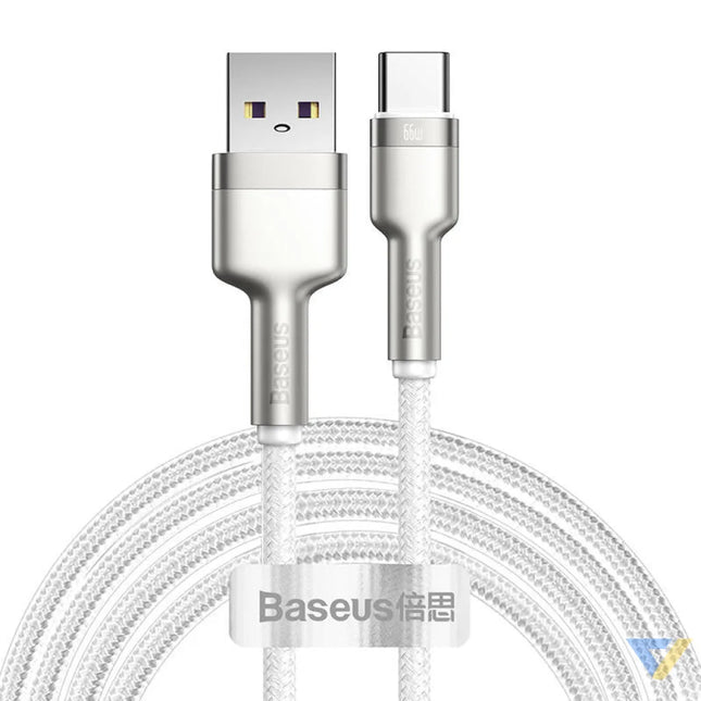USB cable for USB C Baseus Cafule 66W 2m (white) USB to USB C