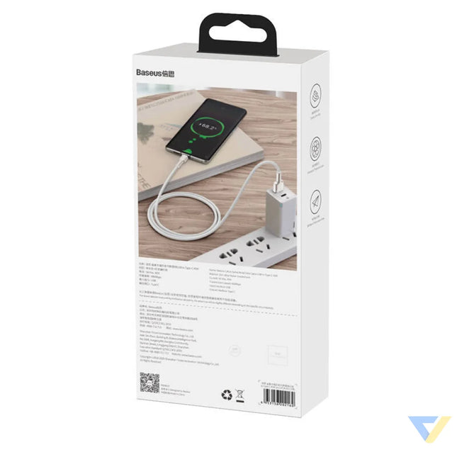 USB cable for USB C Baseus Cafule 66W 2m (white) USB to USB C