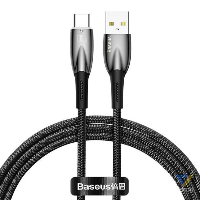 USB cable for USB C Baseus Glimmer Series 100W 1m (Black) USB to USB C