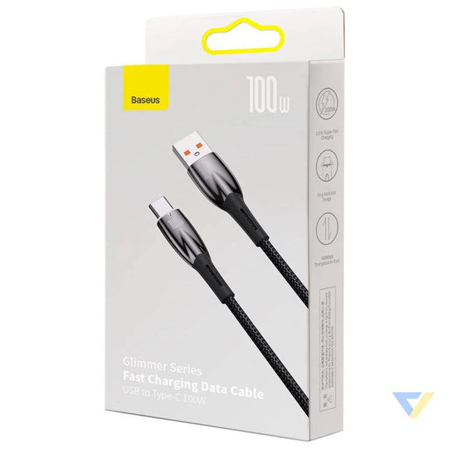 USB cable for USB C Baseus Glimmer Series 100W 1m (Black) USB to USB C