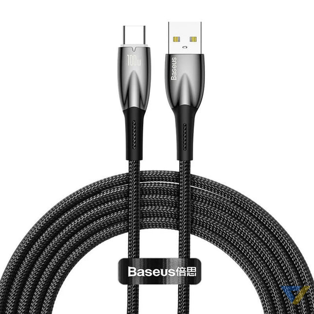 USB cable for USB C Baseus Glimmer Series 100W 2m (Black) USB to USB C
