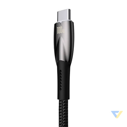 USB cable for USB C Baseus Glimmer Series 100W 2m (Black) USB to USB C