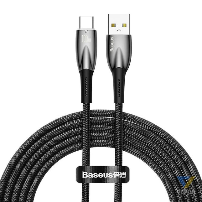 USB cable for USB C Baseus Glimmer Series 100W 2m (Black) USB to USB C