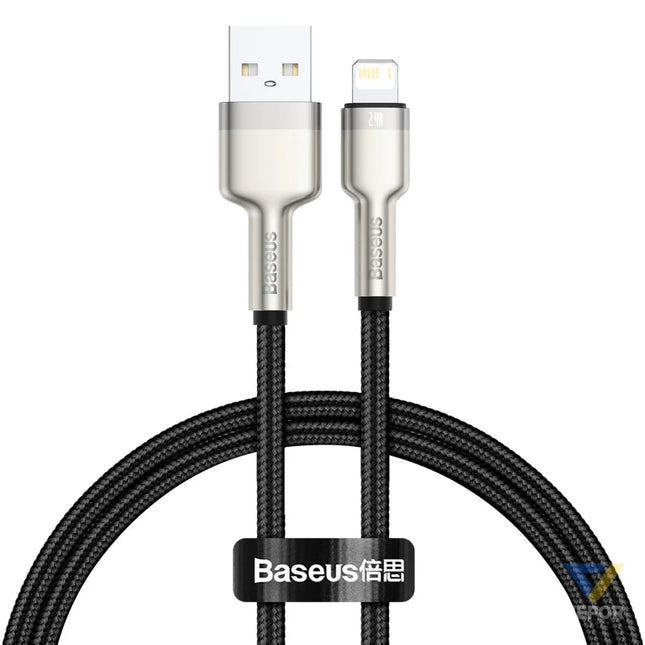 USB cable for Lightning Baseus Cafule 2.4A 0,25m (black) USB to Lightning