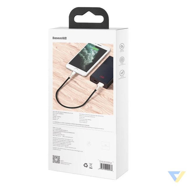 USB cable for Lightning Baseus Cafule 2.4A 0,25m (black) USB to Lightning