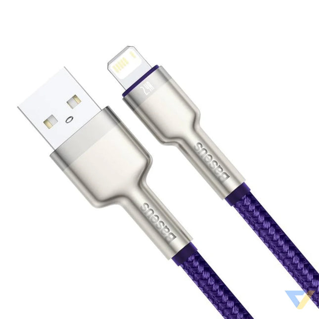 USB cable for Lightning Baseus Cafule 2.4A 1m (purple) USB to Lightning