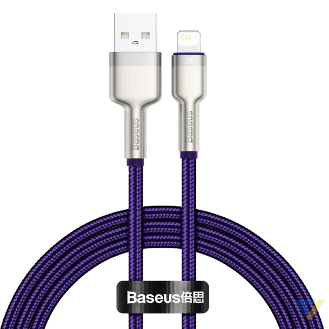 USB cable for Lightning Baseus Cafule 2.4A 1m (purple) USB to Lightning