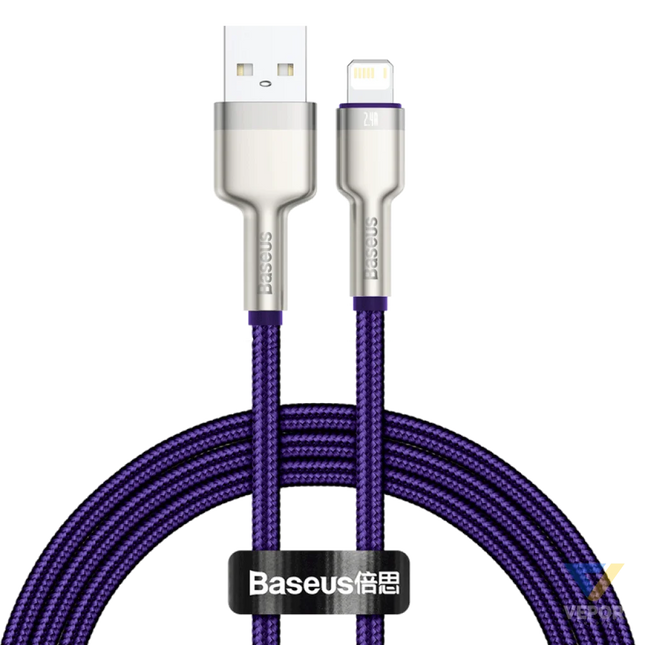 USB cable for Lightning Baseus Cafule 2.4A 1m (purple) USB to Lightning