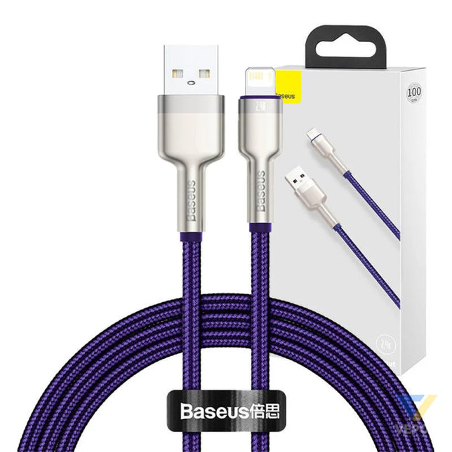 USB cable for Lightning Baseus Cafule 2.4A 1m (purple) USB to Lightning