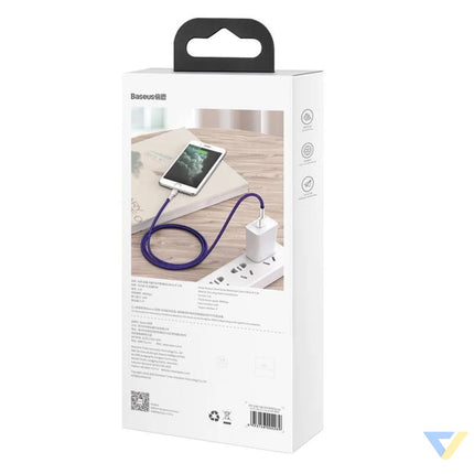 USB cable for Lightning Baseus Cafule 2.4A 1m (purple) USB to Lightning