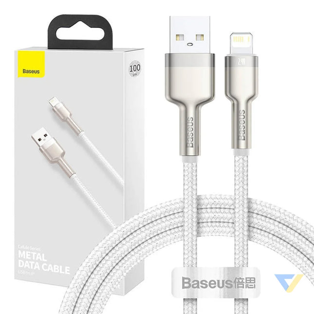 USB cable for Lightning Baseus Cafule 2.4A 1m (white) USB to Lightning