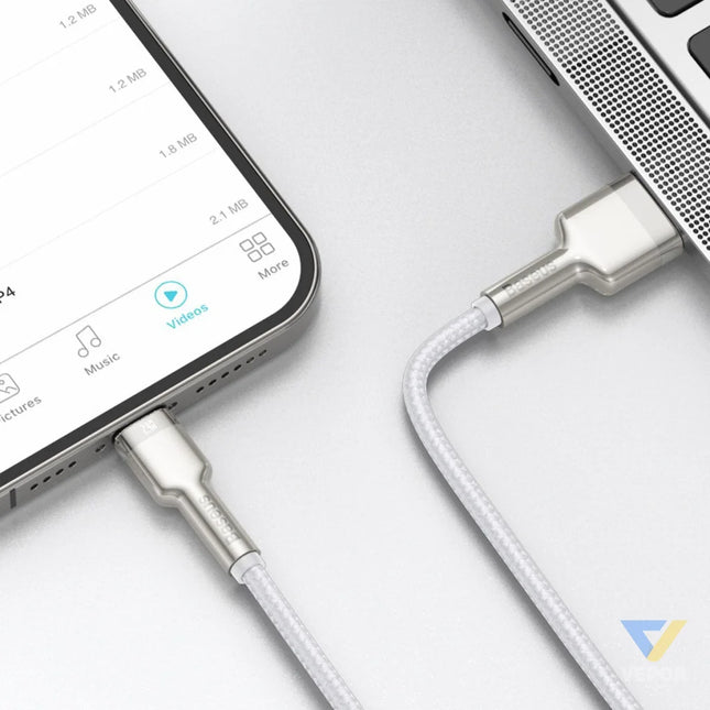 USB cable for Lightning Baseus Cafule 2.4A 1m (white) USB to Lightning