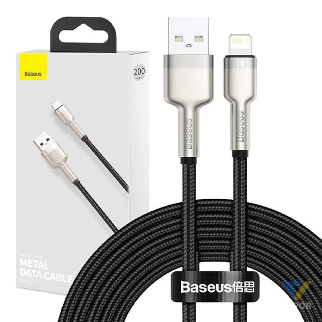 USB cable for Lightning Baseus Cafule 2.4A 2m (black) USB to Lightning