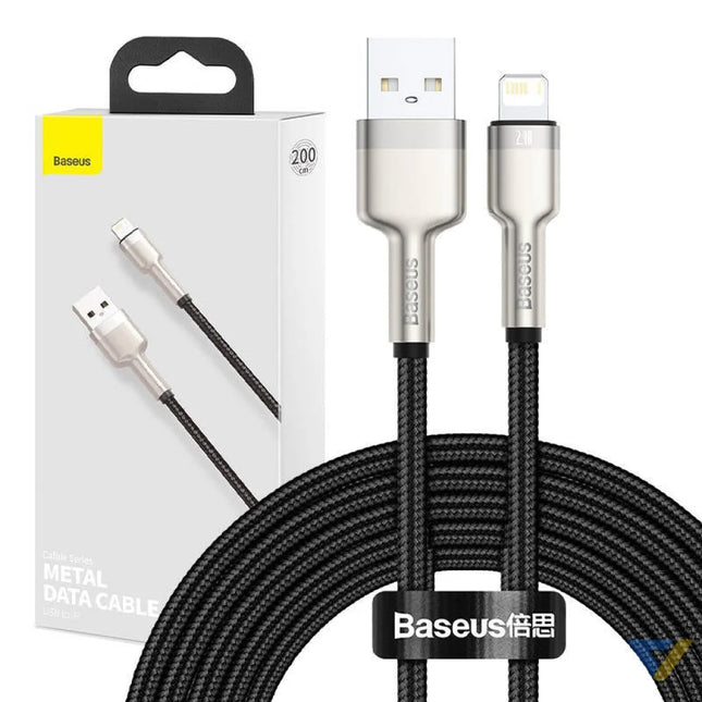 USB cable for Lightning Baseus Cafule 2.4A 2m (black) USB to Lightning