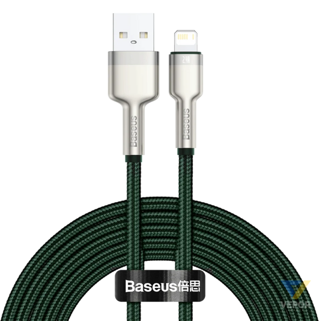 USB cable for Lightning Baseus Cafule 2.4A 2m (green) USB to Lightning