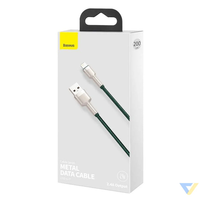 USB cable for Lightning Baseus Cafule 2.4A 2m (green) USB to Lightning