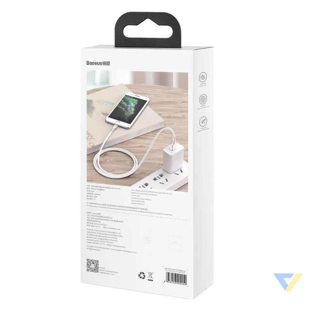 USB cable for Lightning Baseus Cafule 2.4A 2m (white) USB to Lightning