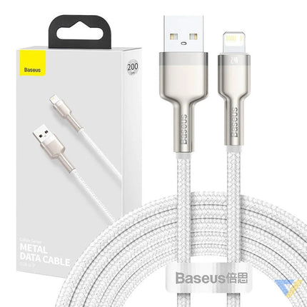 USB cable for Lightning Baseus Cafule 2.4A 2m (white) USB to Lightning