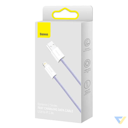 USB cable for Lightning Baseus Dynamic 2 Series 2.4A 2m (purple) USB to Lightning