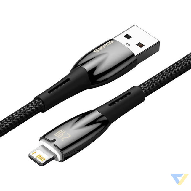 USB cable for Lightning Baseus Glimmer Series 2.4A 1m (Black) USB to Lightning