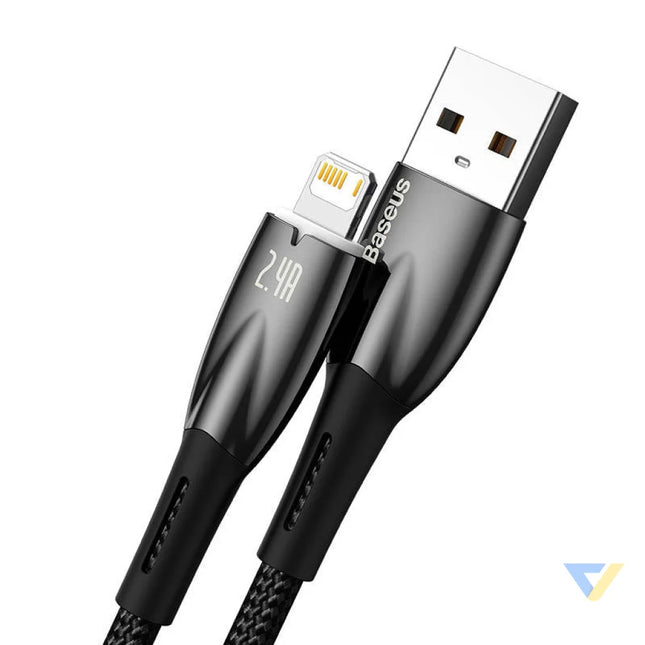 USB cable for Lightning Baseus Glimmer Series 2.4A 1m (Black) USB to Lightning