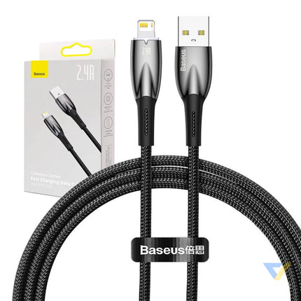 USB cable for Lightning Baseus Glimmer Series 2.4A 1m (Black) USB to Lightning