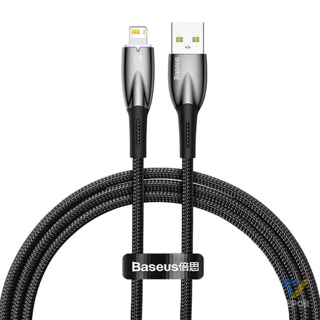 USB cable for Lightning Baseus Glimmer Series 2.4A 1m (Black) USB to Lightning