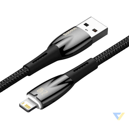 USB cable for Lightning Baseus Glimmer Series 2.4A 1m (Black) USB to Lightning
