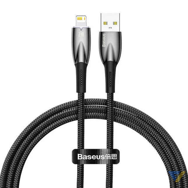 USB cable for Lightning Baseus Glimmer Series 2.4A 1m (Black) USB to Lightning