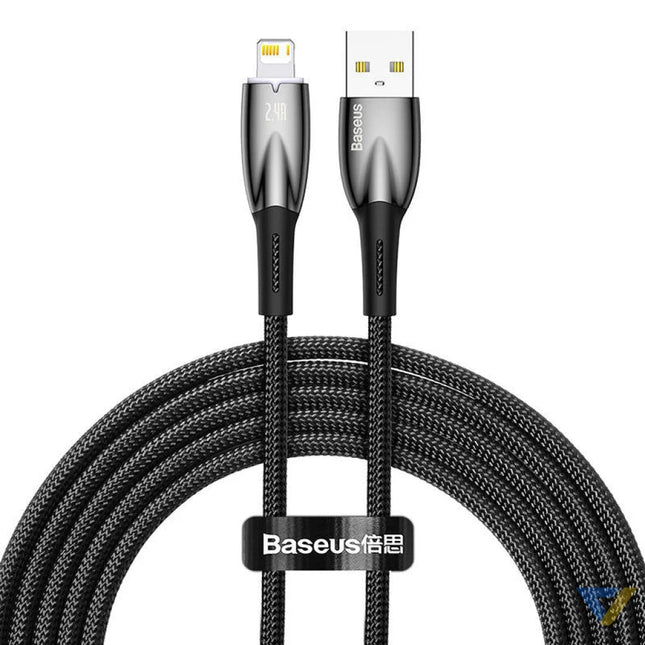 USB cable for Lightning Baseus Glimmer Series 2.4A 2m (Black) USB to Lightning
