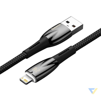 USB cable for Lightning Baseus Glimmer Series 2.4A 2m (Black) USB to Lightning