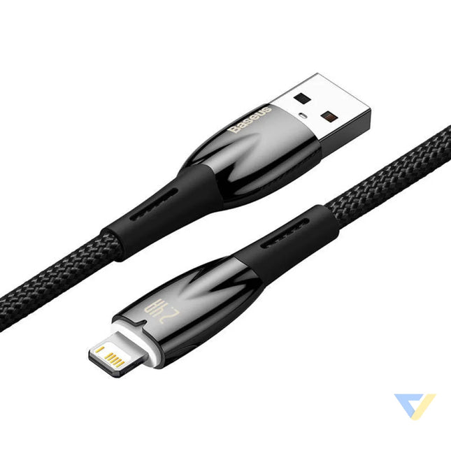 USB cable for Lightning Baseus Glimmer Series 2.4A 2m (Black) USB to Lightning