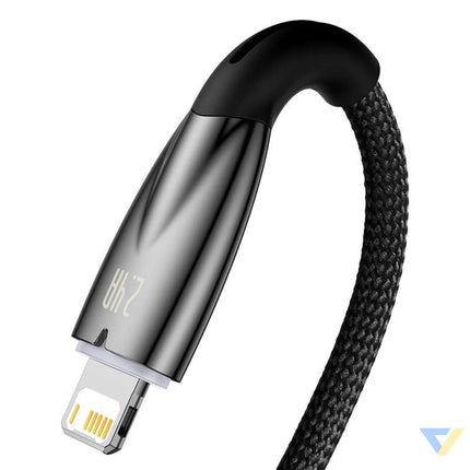 USB cable for Lightning Baseus Glimmer Series 2.4A 2m (Black) USB to Lightning