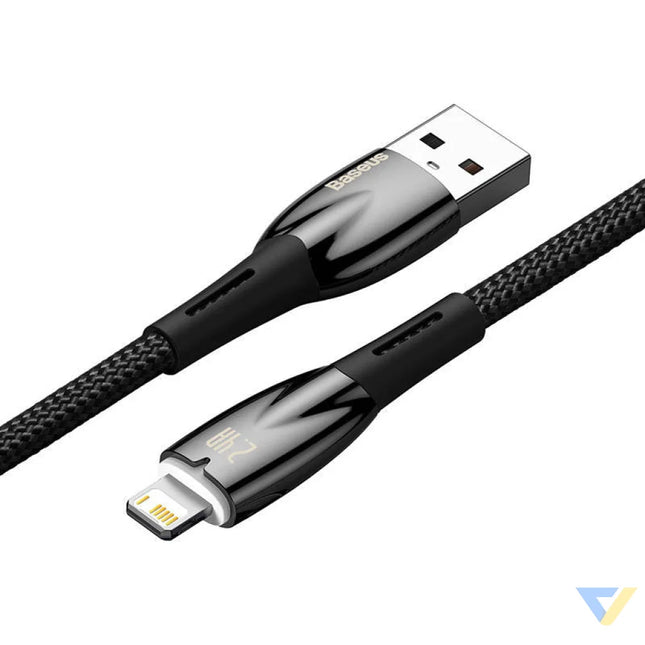 USB cable for Lightning Baseus Glimmer Series 2.4A 2m (Black) USB to Lightning