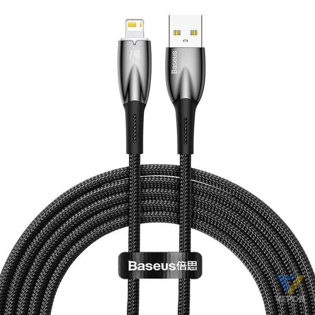 USB cable for Lightning Baseus Glimmer Series 2.4A 2m (Black) USB to Lightning