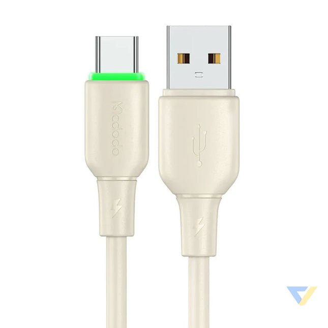 USB to USB C Cable Mcdodo CA 4750 with LED light 1.2m (beige) USB to USB C