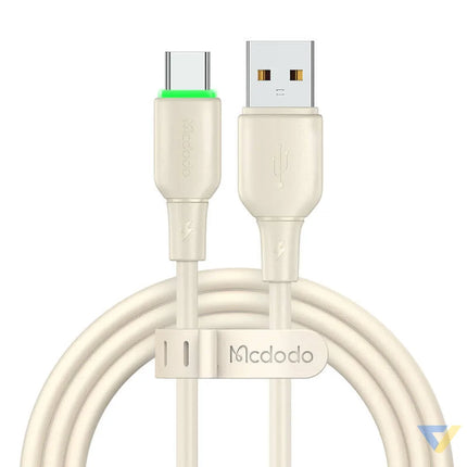 USB to USB C Cable Mcdodo CA 4750 with LED light 1.2m (beige) USB to USB C