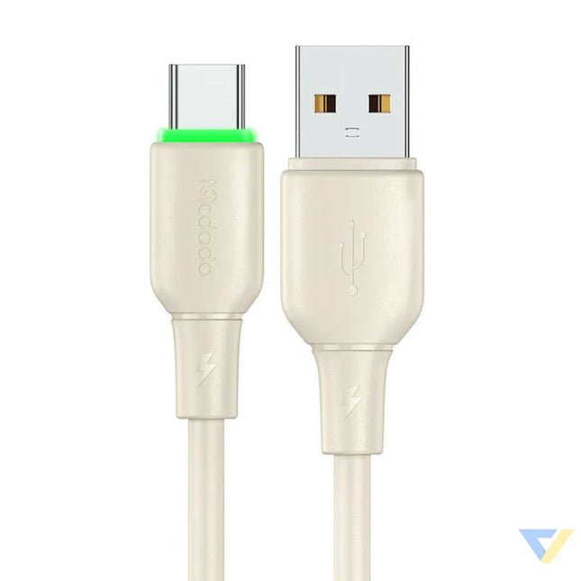 USB to USB C Cable Mcdodo CA 4750 with LED light 1.2m (beige) USB to USB C