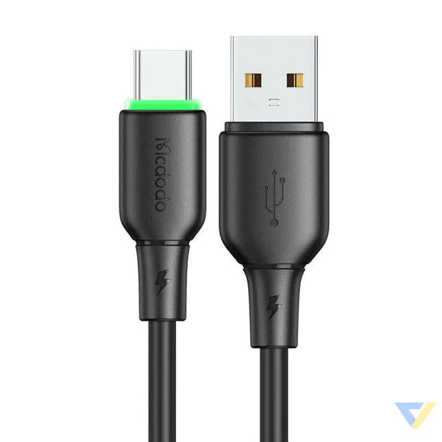 USB to USB C Cable Mcdodo CA 4751 with LED light 1.2m (black) USB to USB C