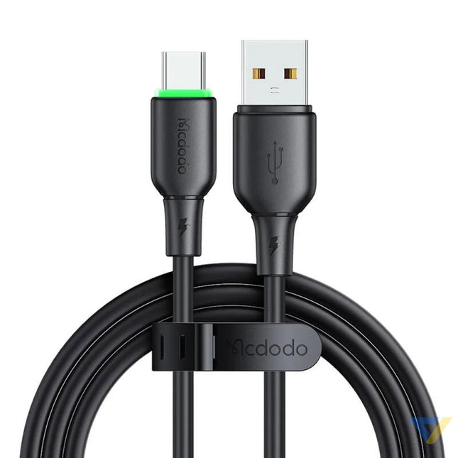 USB to USB C Cable Mcdodo CA 4751 with LED light 1.2m (black) USB to USB C