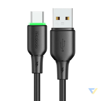 USB to USB C Cable Mcdodo CA 4751 with LED light 1.2m (black) USB to USB C