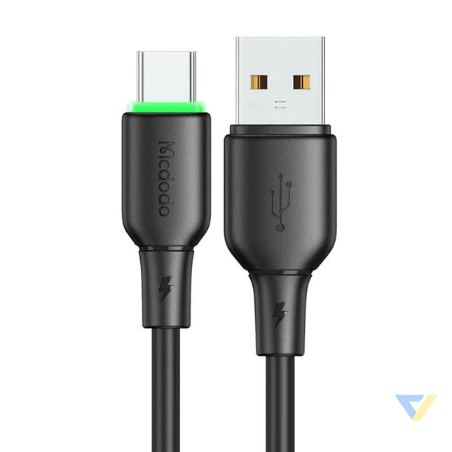 USB to USB C Cable Mcdodo CA 4751 with LED light 1.2m (black) USB to USB C