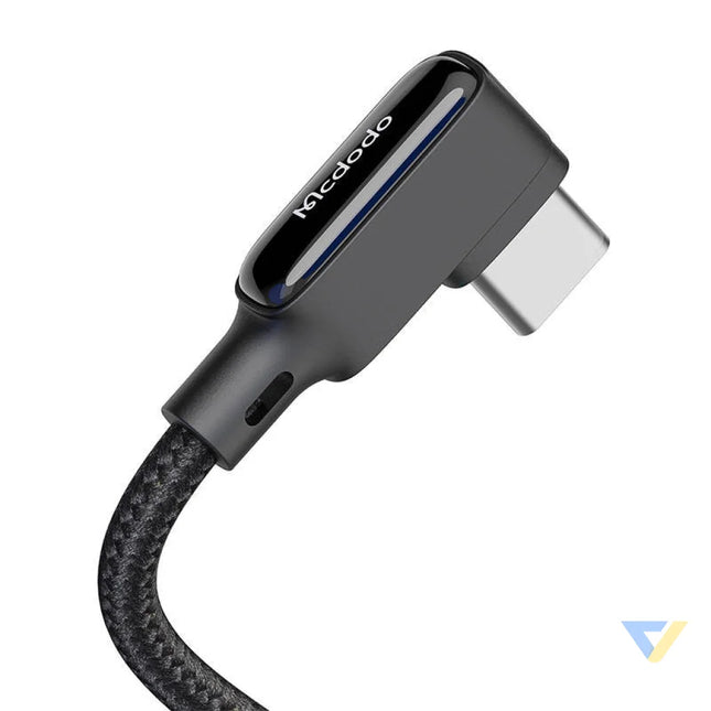 USB to USB C cable Mcdodo CA 7310 angled 1.8m (black) USB to USB C