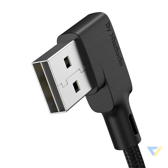 USB to USB C cable Mcdodo CA 7310 angled 1.8m (black) USB to USB C