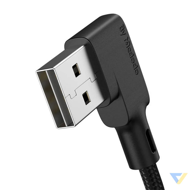 USB to USB C cable Mcdodo CA 7310 angled 1.8m (black) USB to USB C